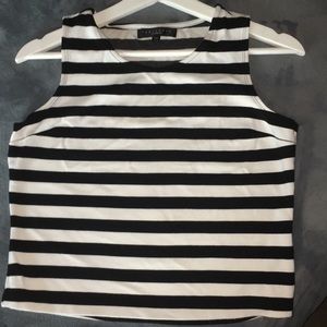 Striped black and white top